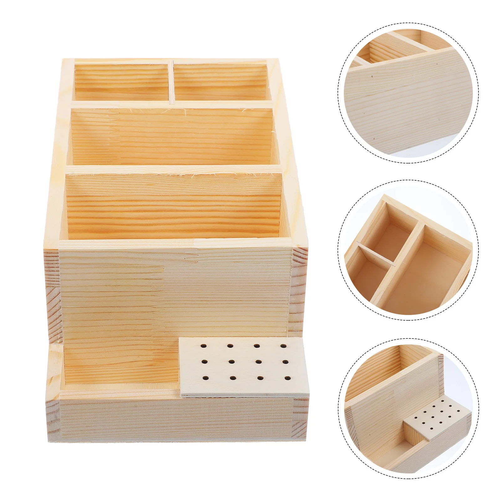 

Practical Nail Drill Bits Storage Box Wooden Organizer Case for Manicure Tools and Accessories Perfect for Salon and Home Use