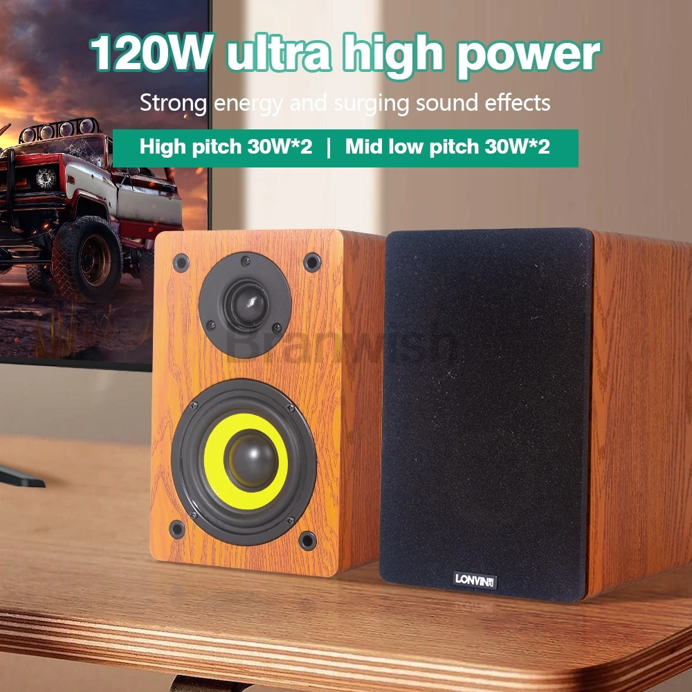 Imagem -06 - Alto-falante Passivo de Febre Hifi Alta Potência Alta Fidelidade Áudio 4-polegada Home Theater Estante Alto-falantes Desktop Surround 120w