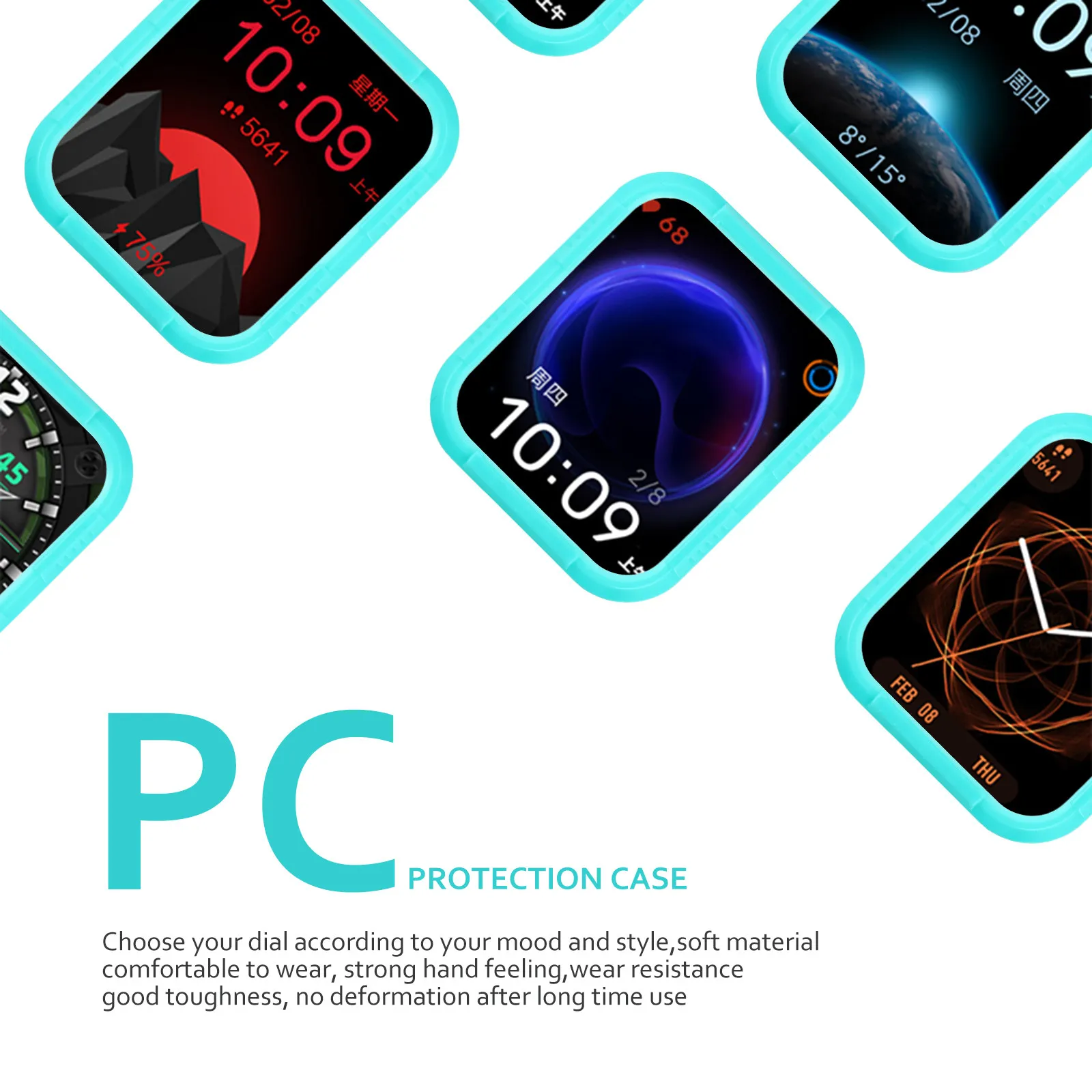 1Pcs Sturdy Watch Cover Lightweight Protective Frame Full Protection Scratch Drop Bump Resistance Personal Style Gift