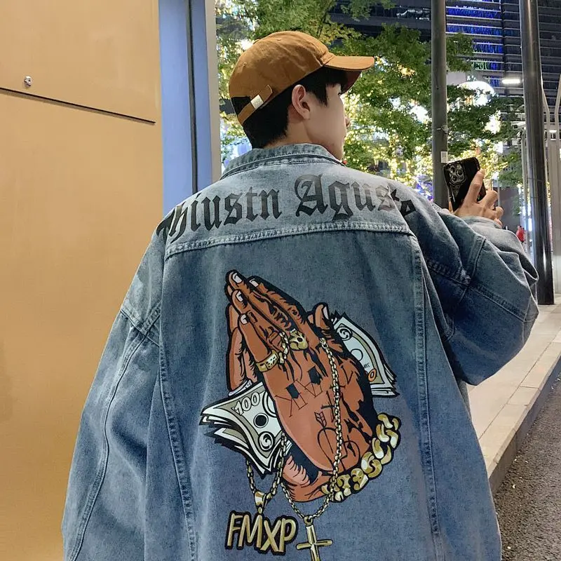 Westküste Jeans jacke Herrenmode Marke Europa und Amerika High Street HipHop gebratene Straße Paar Jacke Frühling Herbst