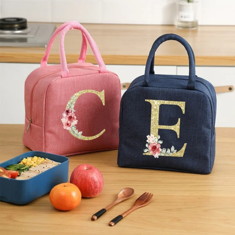 Teddy Bear Letter Bento Bag, Oxford Cloth Waterproof Material Insulated Lunch Box Bag, Office Worker, Student Lunch Bag