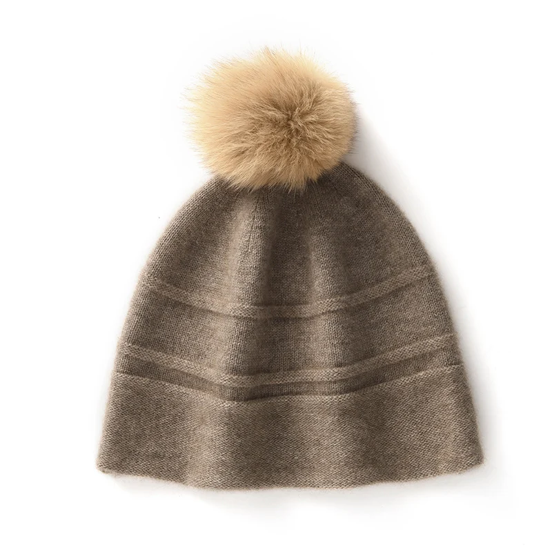 2024 New Girls Woolen Cap Slimming and Fashionable Warm Hat Winter 35% Cashmere Knitted Wool Hat