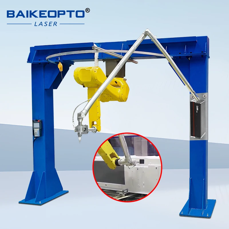 Conception modulaire BK-M250L-20ib contrôle précis du chemin de coupe 250W CO2 3D ROBOT LASER Cutter avec portique