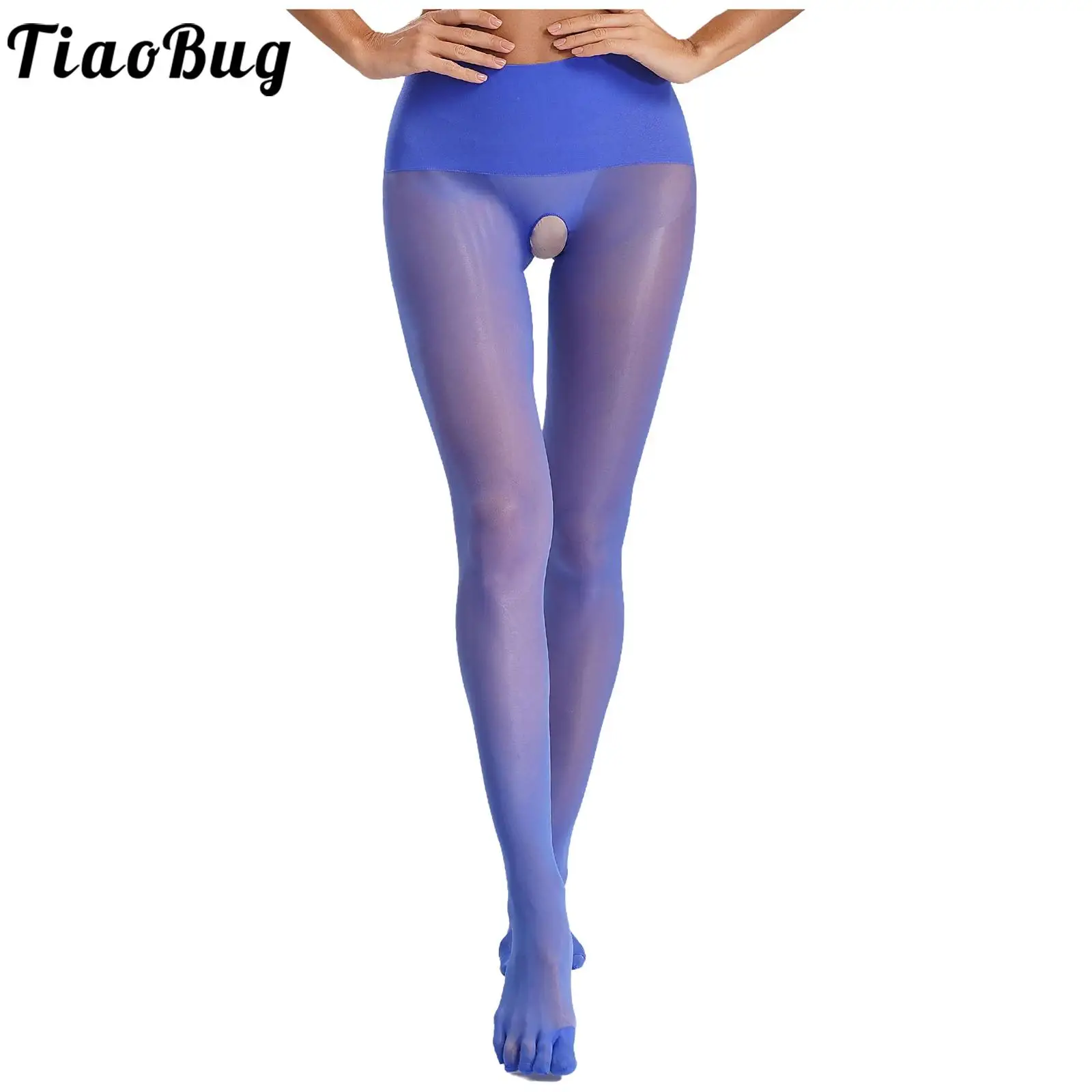 

Sexy Womens High Waist Crotchless Five Toes Stockings Glossy Open Butt Pantyhose for Fun Erotic Temptation Nightwear Underwear