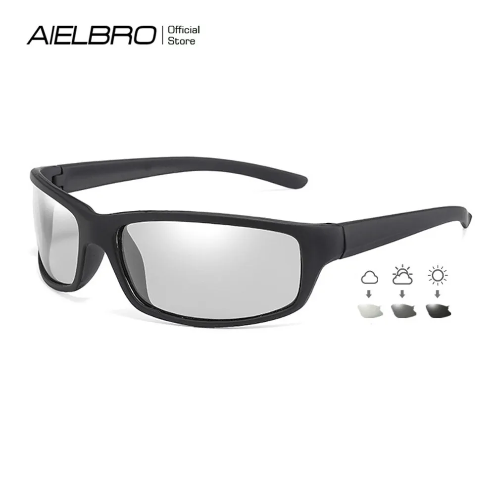

AIELBRO Photochromic Cycling Sunglasses Men Polarized Cycling Glasses Outdoor Driving Sunglasses