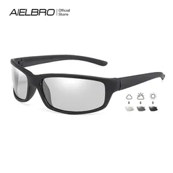 AIELBRO Photochromic Cycling Sunglasses Men Polarized Cycling Glasses Outdoor Driving Sunglasses