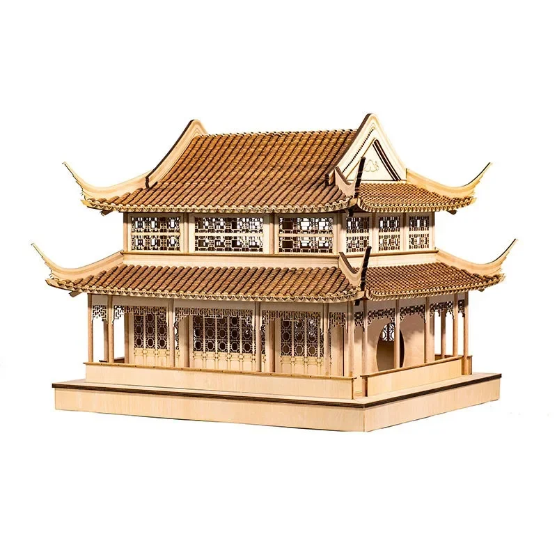 Chinese style, new Chinese style, architectural model, ancient style, Zen hotel lobby, landscaping handicraft pendulum
