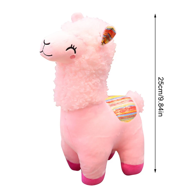 New Smile Stripe Alpaca Llama Plush Animals Toy Stuffed Doll Kids Toys Birthday Gifts