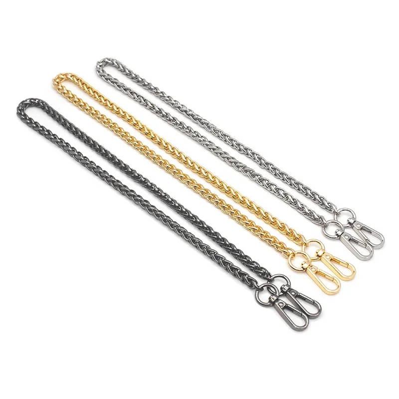 316L Stainless steel Solid Metal Keel Link Bag Chain Bandage Accessories Handles Strap IP Gold Plated Silver Black Kpop DIY