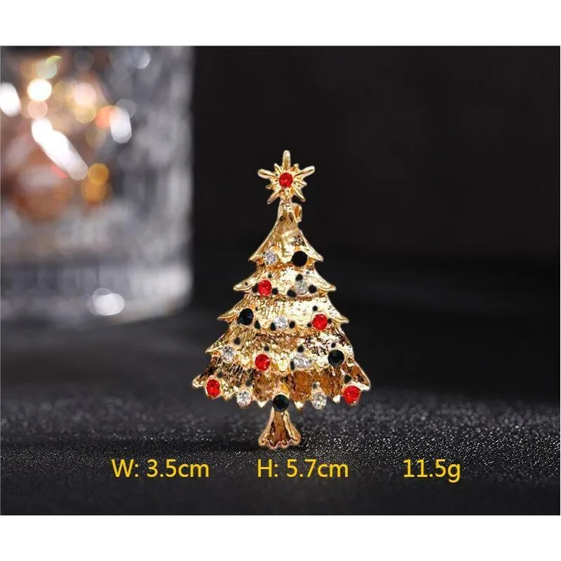 Fashion Breastpin Rhinestone Breastpin Christmas Brooch Anniversary Lapel Pin Decorate Button Small Bell Buckle Cute Clip Gift