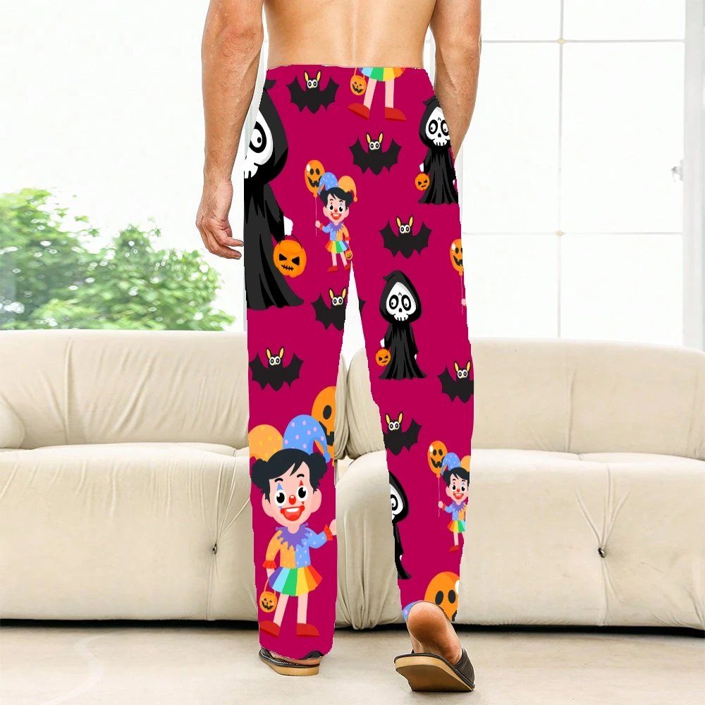 Grim Reaper Patroon Pyjama Broek Heren Dames Loungebroek Superzacht Unisex Slaap Pyjama Broekje Met Zakken Trekkoord