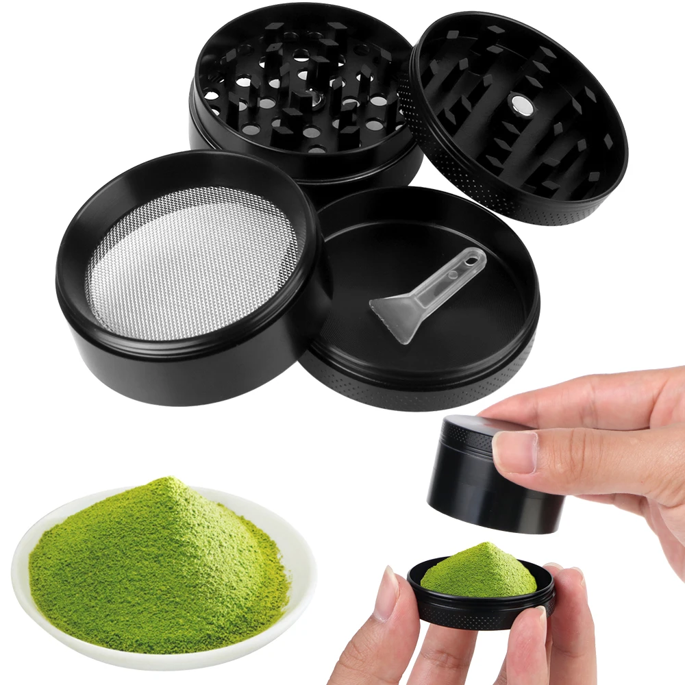 Molinillo de tabaco en forma de Rayo de 4 capas, cortador de hierbas de aleación de aluminio para fumar, cortador de especias, accesorios para cigarrillos, 40MM, 50MM