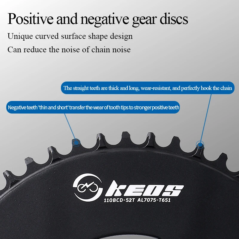 KEOS Road Bike 110bcd Round Chainring Bike Parts Closed Dental Disc 4hole ForSRAM R7000 R8000 R9100 44T 46T 48T 50T 52T 54T 56T