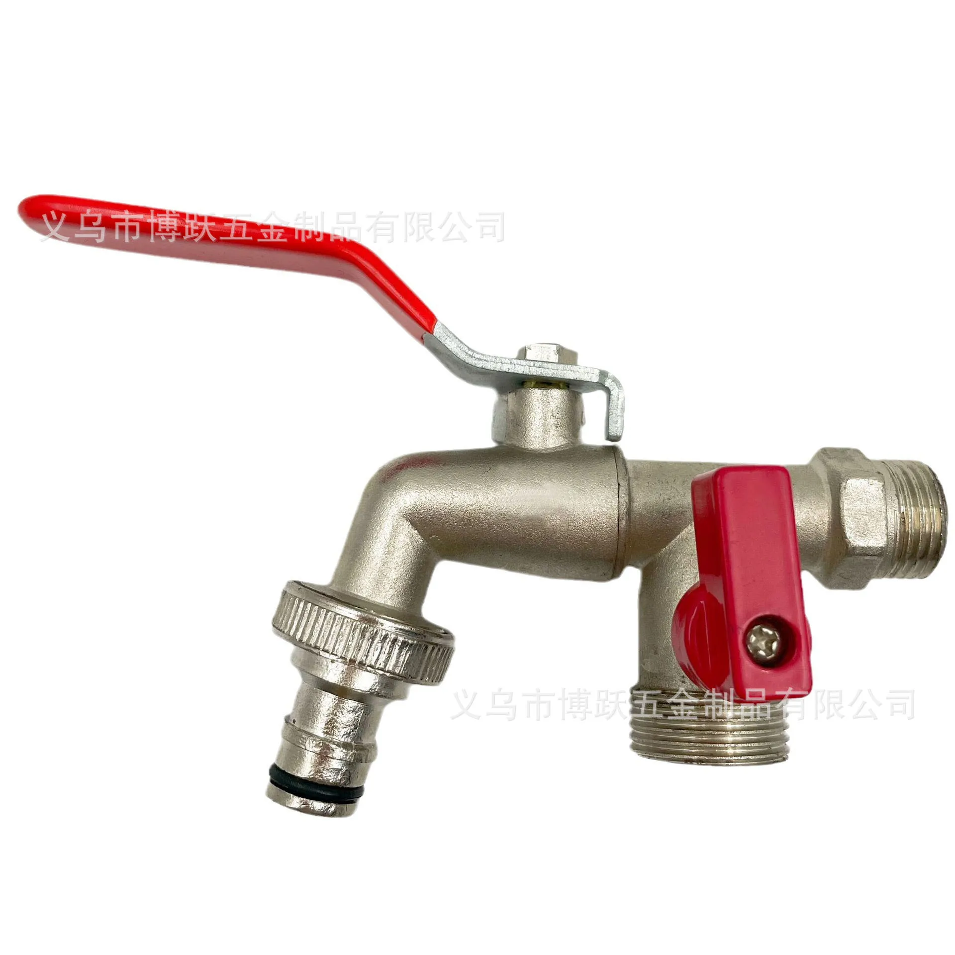 1/2 Inch Zinc Alloy Water Nozzle - 1-in 2-Out Dual Control Faucet Splitter for Garden & Washing Machine