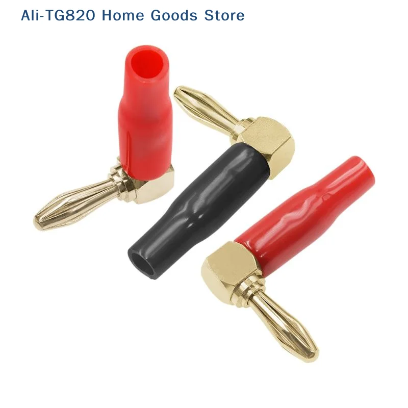 [TG820]4/8Pcs Soft Plastic Shell 90° Connectors 4mm L-shaped Right Angle Banana Plugs For Audio Video & Speaker Systems