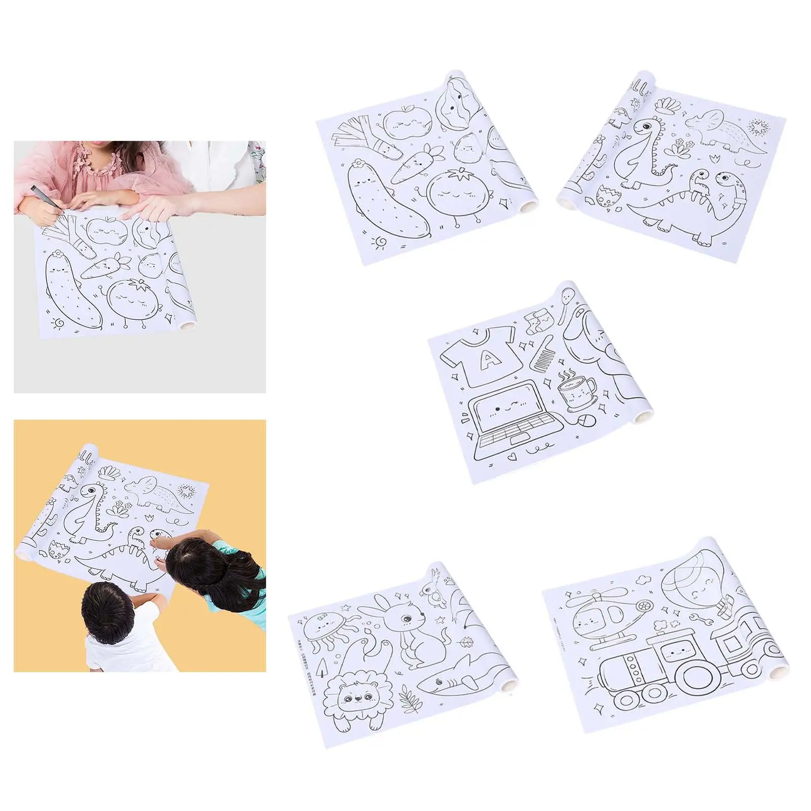 Toddler Sticky Drawing Paper Roll 30x300cm Coloring Stickers Accessory Child Toys DIY