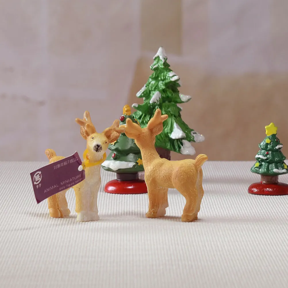 

5Pcs Christmas Elk Resin Ornaments Premium Miniature Crafts for Home Living Room Office Decor Christmas Ornaments