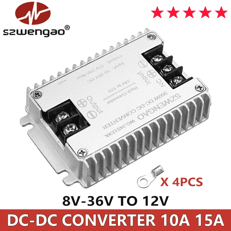 Small Size DC 8-36V 12.6V 14.6V 19V 28V to 12V 10A 15A DC Boost Buck Converter Car Voltage Regulator Stabilizer Supply Module