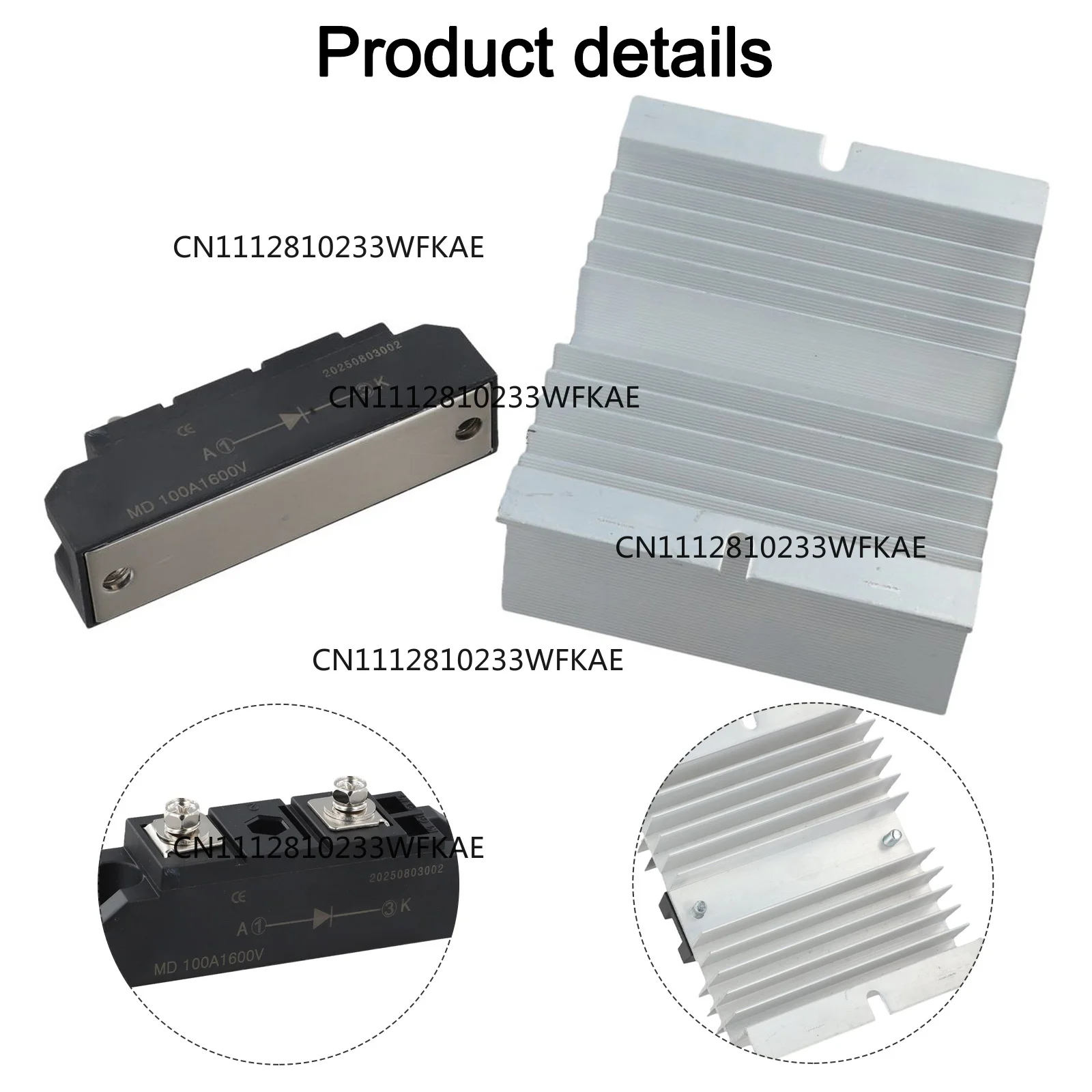 Solar Diodes Rectifier Diodes With Heat Sink 55A-1600V 100A 1600V Anti Backcharge Diode For Photovoltaics Solar Panels