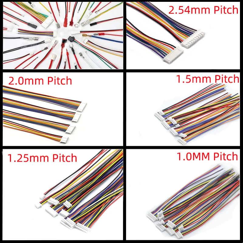 5sets JST 1.0mm 1.25mm 1.5mm 2.0mm 2.54mm Pitch Female Plug Connector Wire ZH PH XH 2 3 4 5 6 7 8 9 10P Way Male Straight Socket