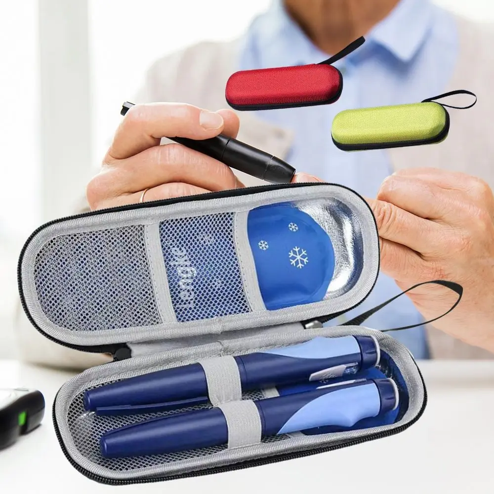 

Durable EVA Insulin Cooling Bag Waterproof Thermal Insulated Pocket Pill Protector with Gel Pen Bag for Diabetics