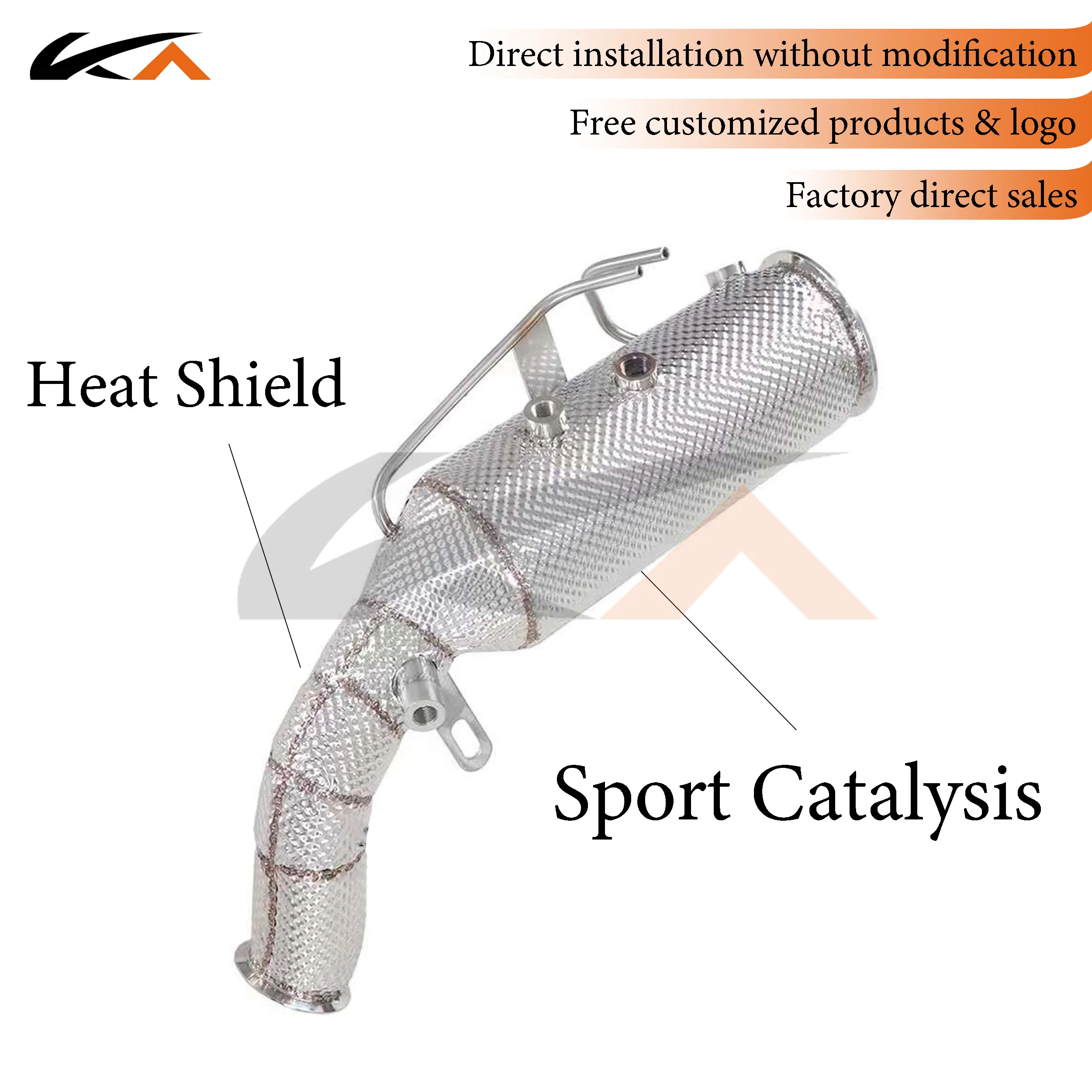 

KA Tuning exhaust system header stainless downpipe for Audi A4 A5 B9.5 2.0T axle pipe performance catalysis heat shield