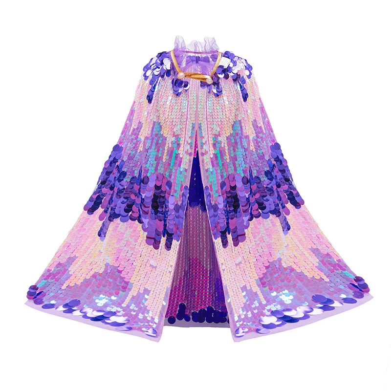 Girls Halloween Masquerade Performance Costume Sequined Cape Suitable For Festival Performances
