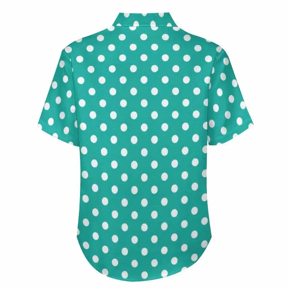 

Polka Dot Printed ort Sve irt Men's Faionable Button-up Cotton Ne Ice Sensation adual Color oulder-Length