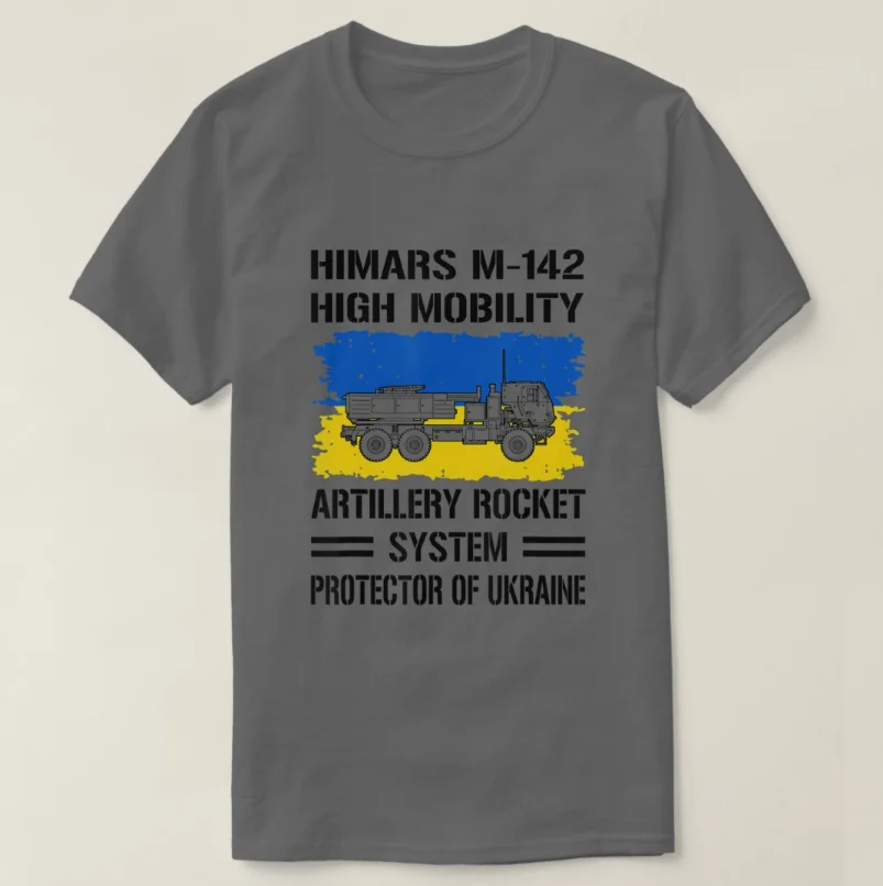 Protector of Ukraine M142 Himars High Mobility Artillery Rocket System T-Shirt Short Sleeve Casual 100% Cotton Mens T Shirt New