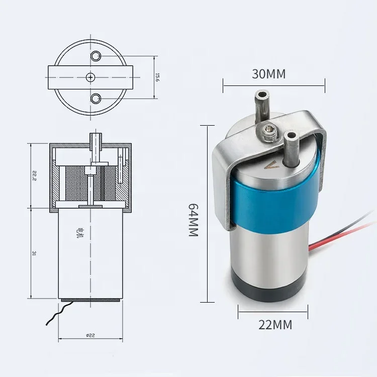 6 Volt Dc Brush Oil Free Sampling Vacuum Pump Without Pulsation Rotary Vane Pumps For 2.83L Sampling Instrument