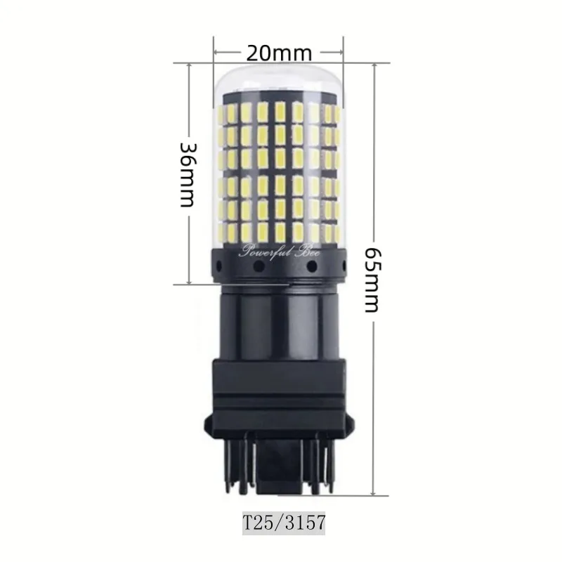 CANBUS 자동차 LED 브레이크 리저브 램프, DRL 방향 지시등, 초점용 전구, T25, 3157, 3156 전력 35W, 2 개