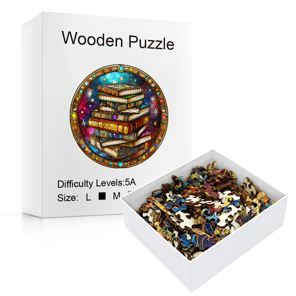 Vintage Book Wooden Puzzle - As a Classic Home Decoration Puzzle - A Super Difficult Gift for Friends