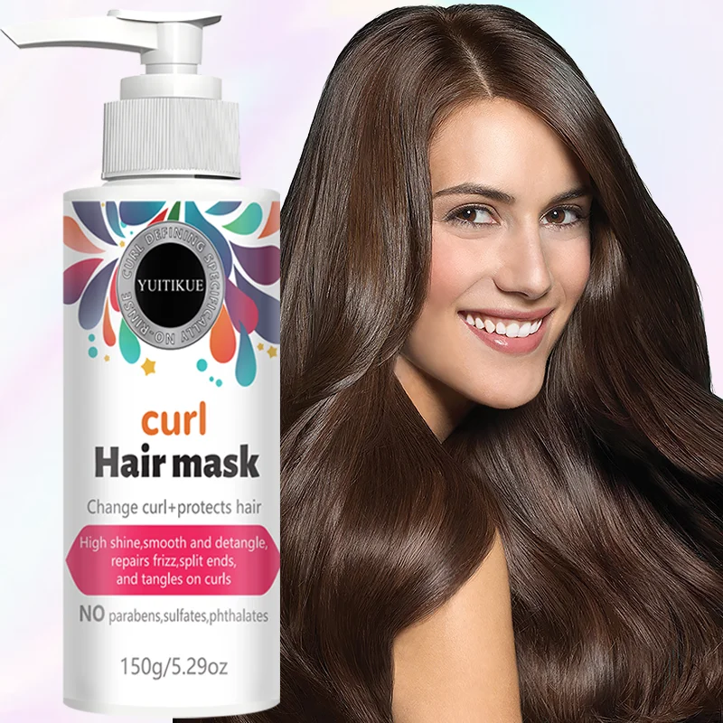 No-Rinse Curly Hair Mask 150g - Smooth & Detangle Mask for High Shine, Frizz & Tangle Control