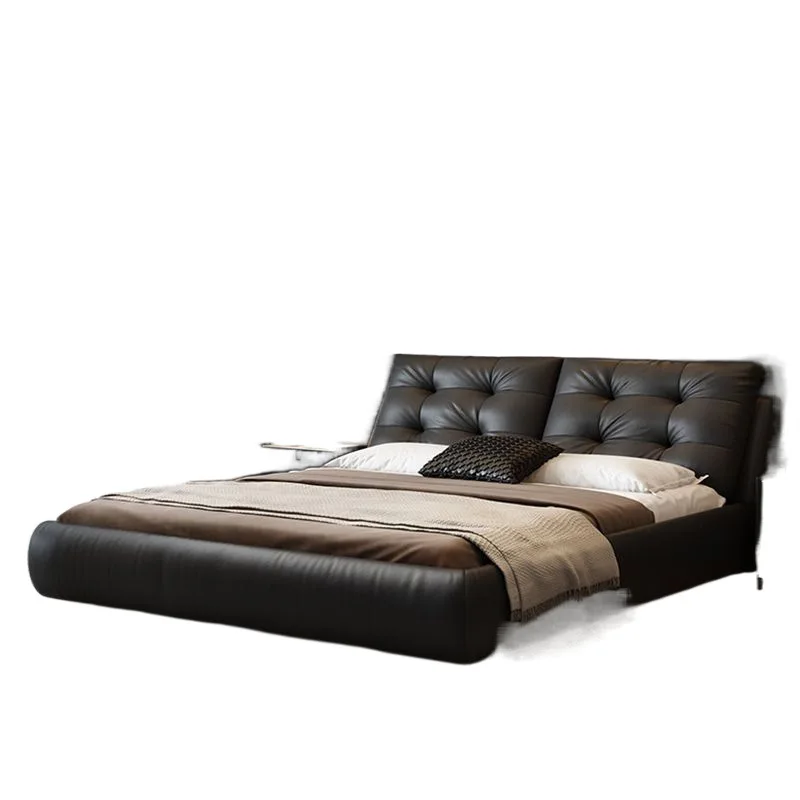 Łóżko z pierwszej warstwy skóry bydlęcej, wysokiej jakości, pogrubione.