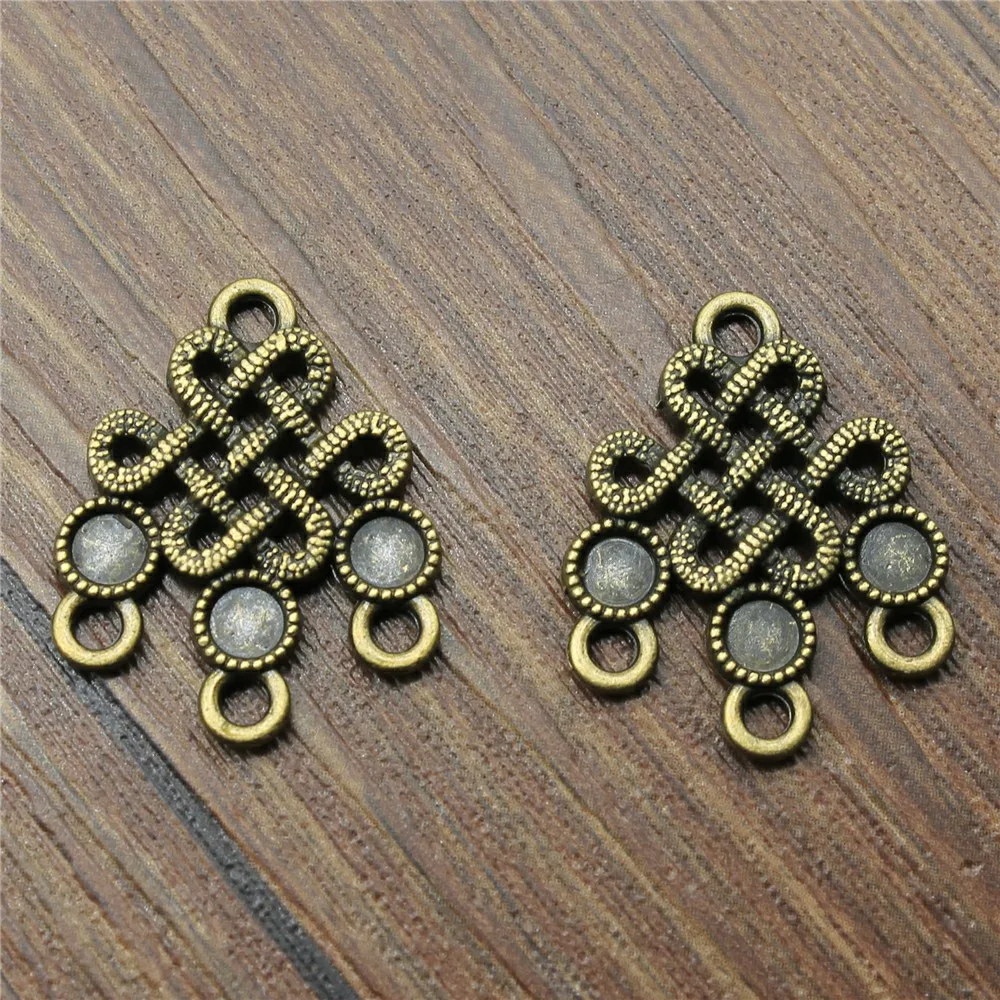 4pcs 26x21mm Vintage Earring Connector Jewelry Making Antique Bronze Plated Earring Connector Charm Earring Connector