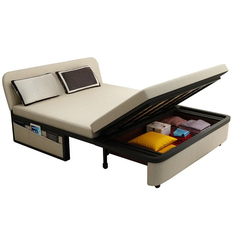 Sofa bed small apartment living room, bedroom simple sofa, multi-functional, storage and washing