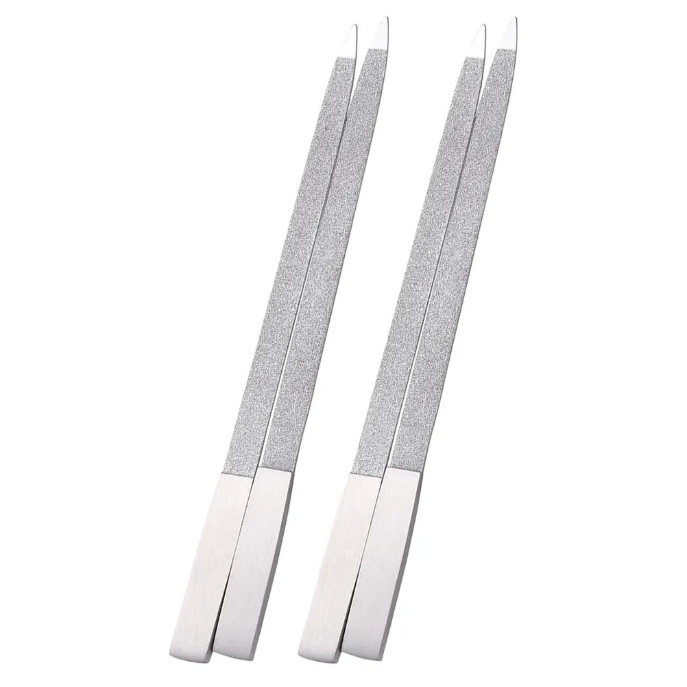 

4Pcs Reusable Steel Nail File Plated Surface Ergonomic Design for Home Salon Use Fine Grit Nail Buffer for Men Women