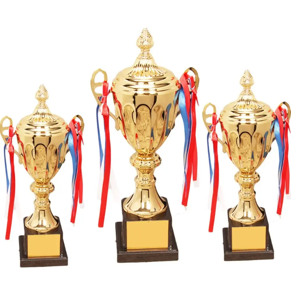 Metal Model Gold Trophy Awards Sports Games Champion Small Prize Cup with Lid Competition Soccer Winner Award Trophy Toy