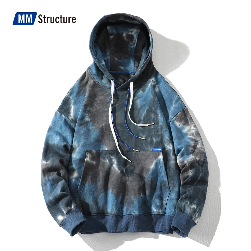 Korean Tie Dye Hoodies Men 100% Cotton Hip Hop Sweatshirt Tops 2022 New Spring  Fashion High Street Harajuku Oversized Hoodie