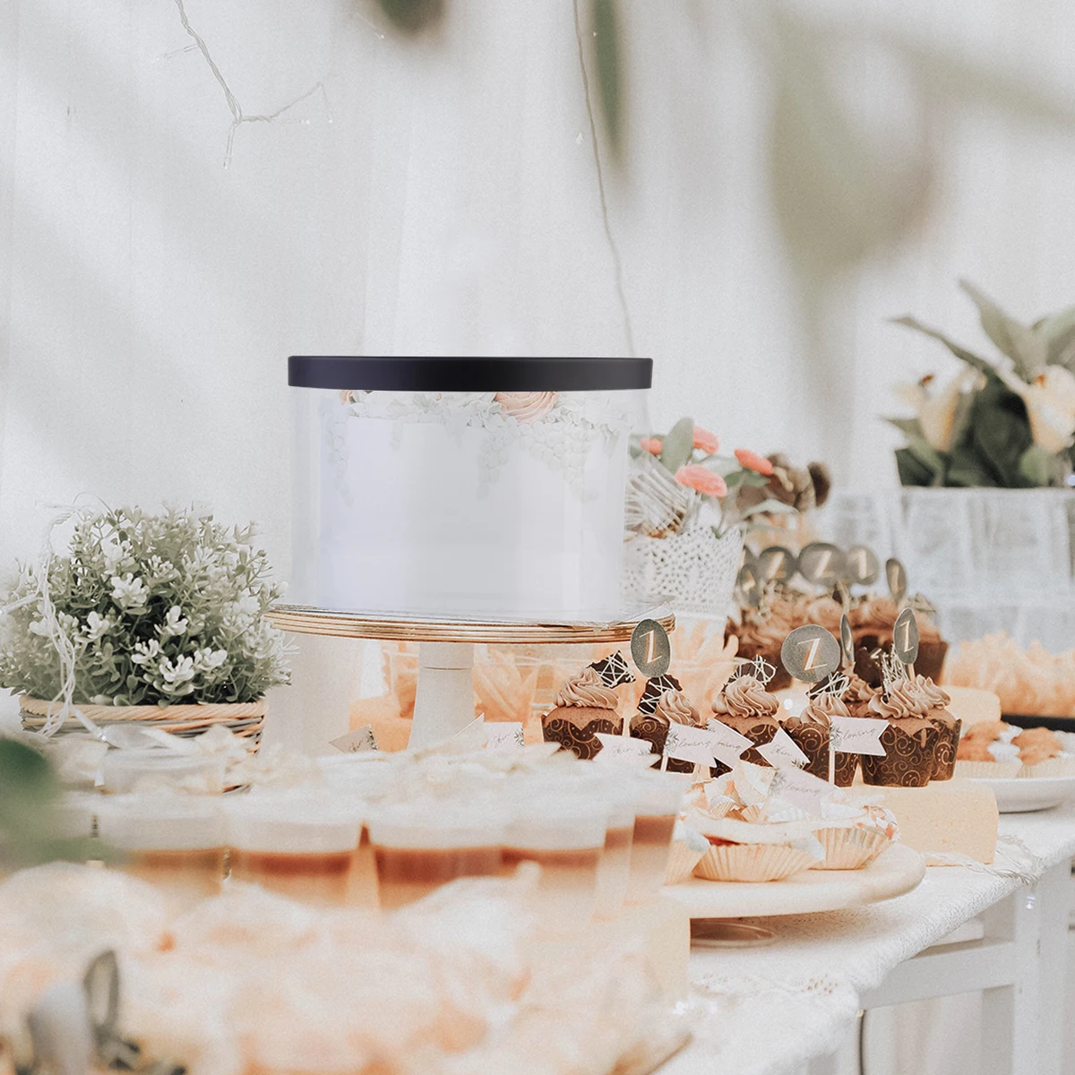 

8 Inch Baking Cake Packaging Box Plastic Box For Cake Packing Transparent Plastic Wedding Holder Eco Friendly Lightweight Party