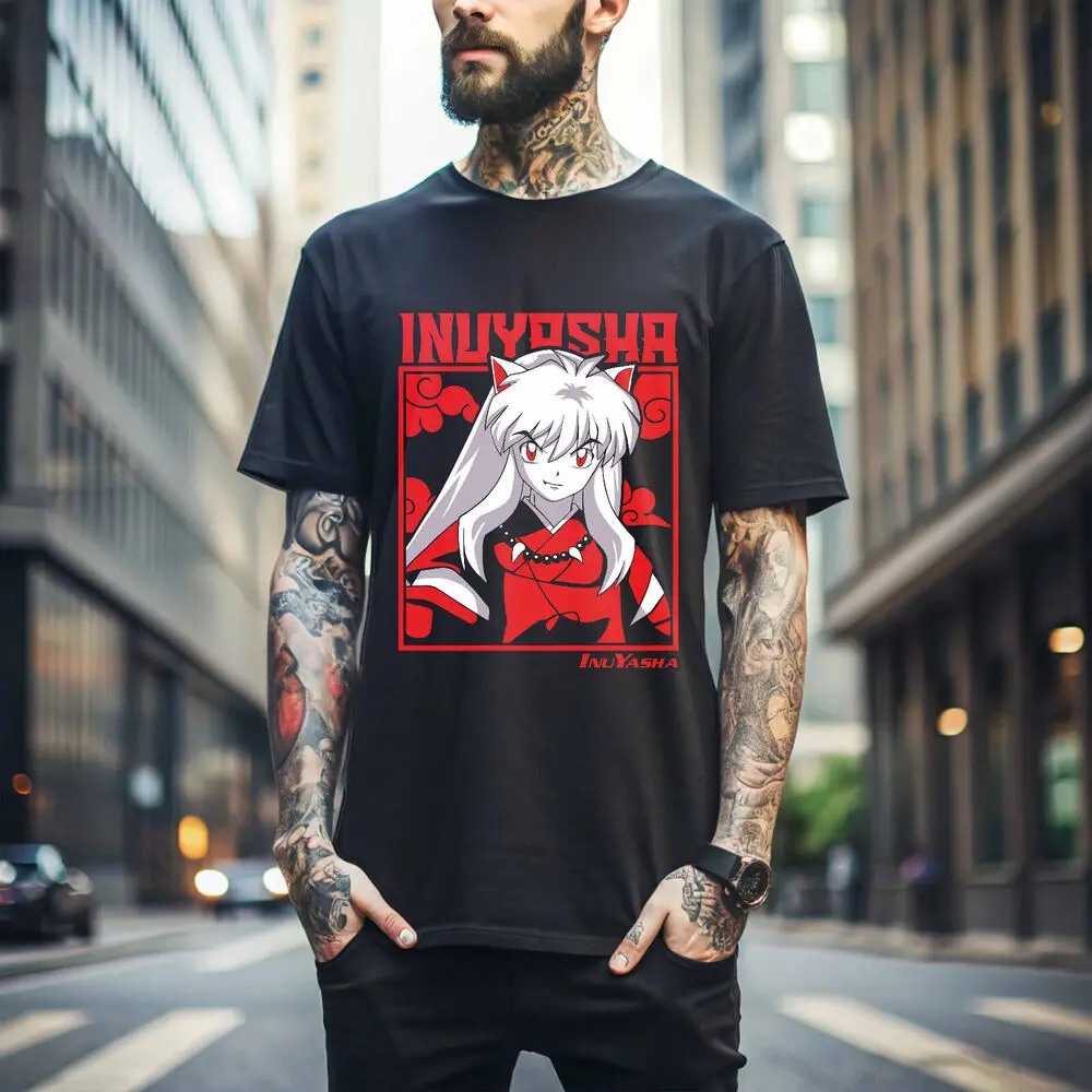 Inuyasha Sesshomaru T-shirt Red Moon anime best anime vintage black t-shirt 024