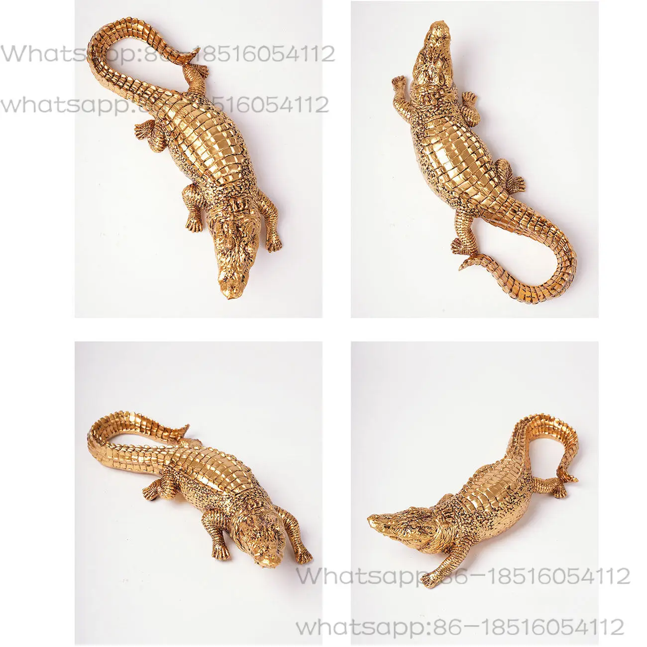 

Смола гальваническое золото, серебро, ярко-белый крокодил, украшение для дома