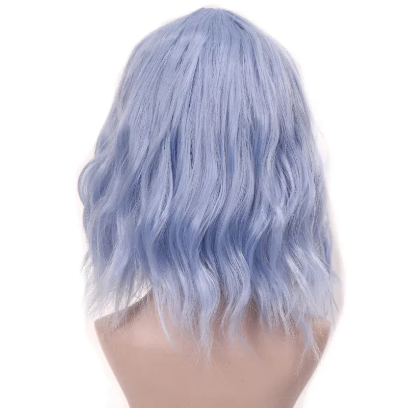 Sky02 HOUYAN Peluca de pelo rizado bob corto sintético para niña, peluca rosa púrpura, flequillo femenino, peluca de fiesta Lolita, peluca resistente al calor 88Ji #