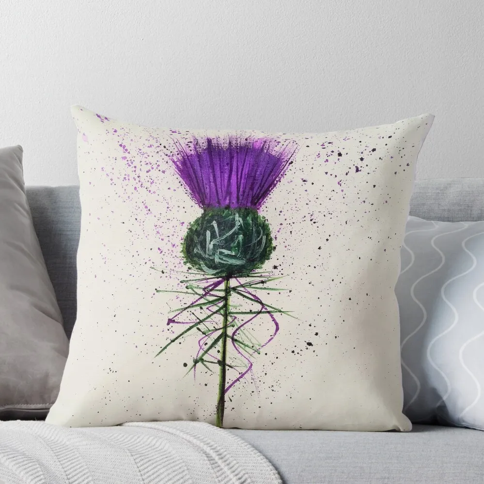 

Purple Thistle Elegant style Throw Pillow Pillowcase Bed pillowcases Cushions Cover