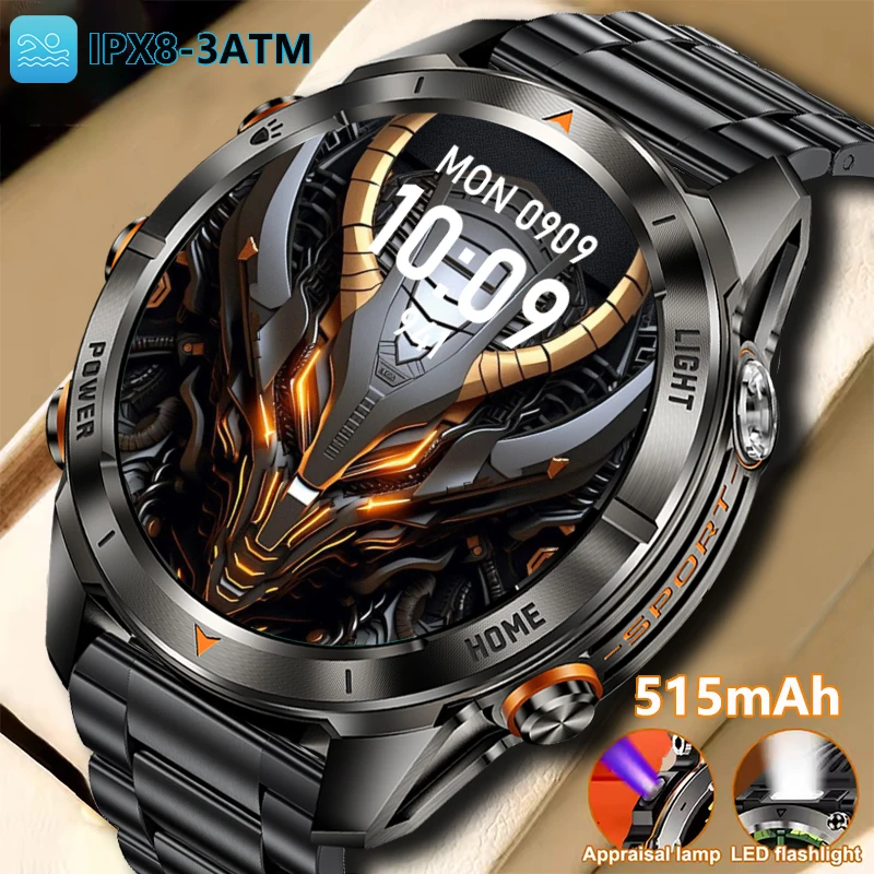 

LIGE Новый 1,46-дюймовый IPS-экран Bluetooth-вызов Смарт-часы 3ATM Водонепроницаемый светодиодный фонарик 515 мАч Батарея Монитор сердечного ритма Смарт-часы