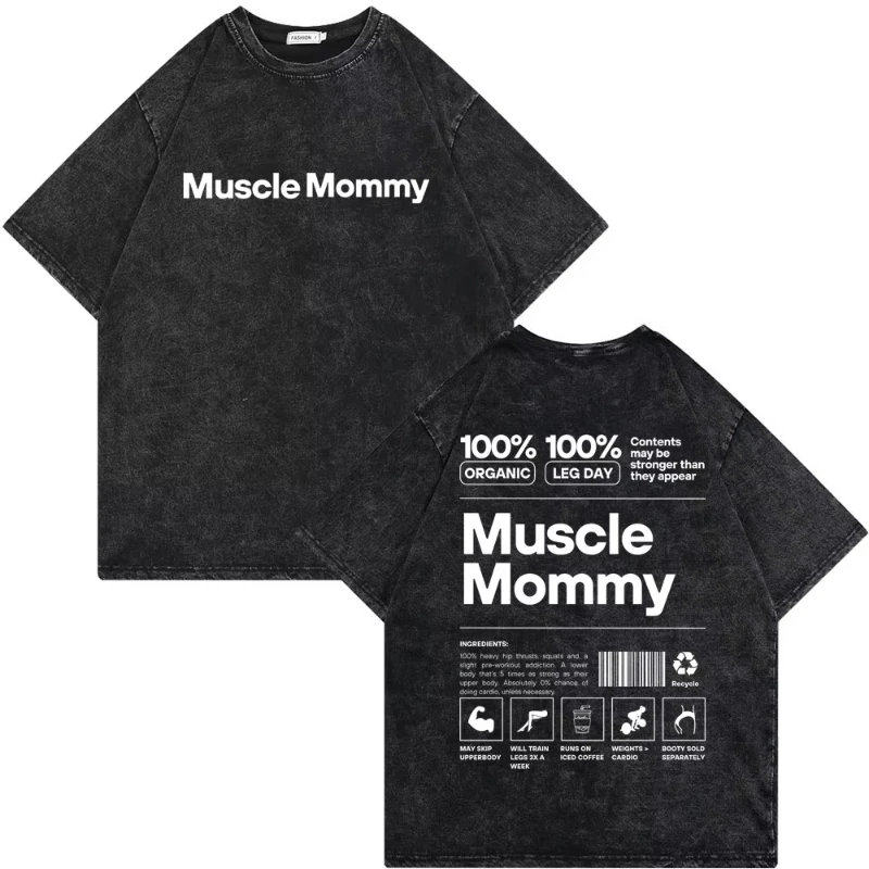 Vintage Washed Old Skeleton Gym Pump Cover T-shirts Oversized T Shirt Men Women Funny Fitness Workout Bodybuilding T-shirt