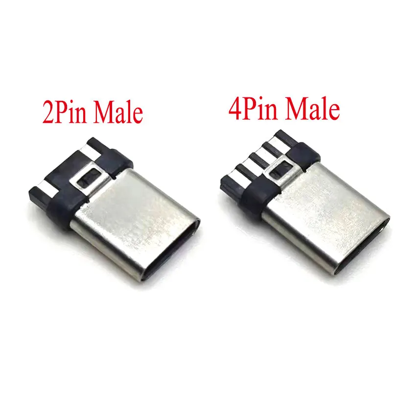 10 pz USB 3.1 tipo C connettore 2pin 4 Pin presa maschio presa attraverso fori PCB 180 schermo verticale USB-C dati di ricarica fai da te