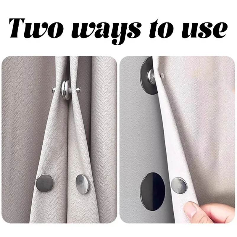 Metal Curtain Magnetic Closure Wall Mounted Magnetic Buckle Shower Curtain Magnet Clips Detachable Window Screen Fixed Fastener
