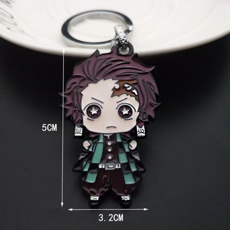 2025 new ghost blade around the key chain mouth flat Inosuke Tanzhilang figure My wife Shanyi made brand metal bag pendant.