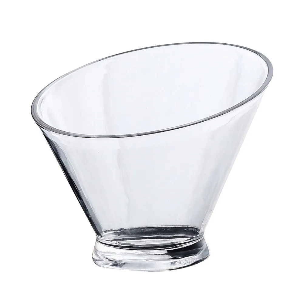 Clear Acrylic Slant Bowl 16.5cm Premium Crystal Transparent Dessert Bowl Salad Fruit Parfait Container Appetizer Serving Dish view 6